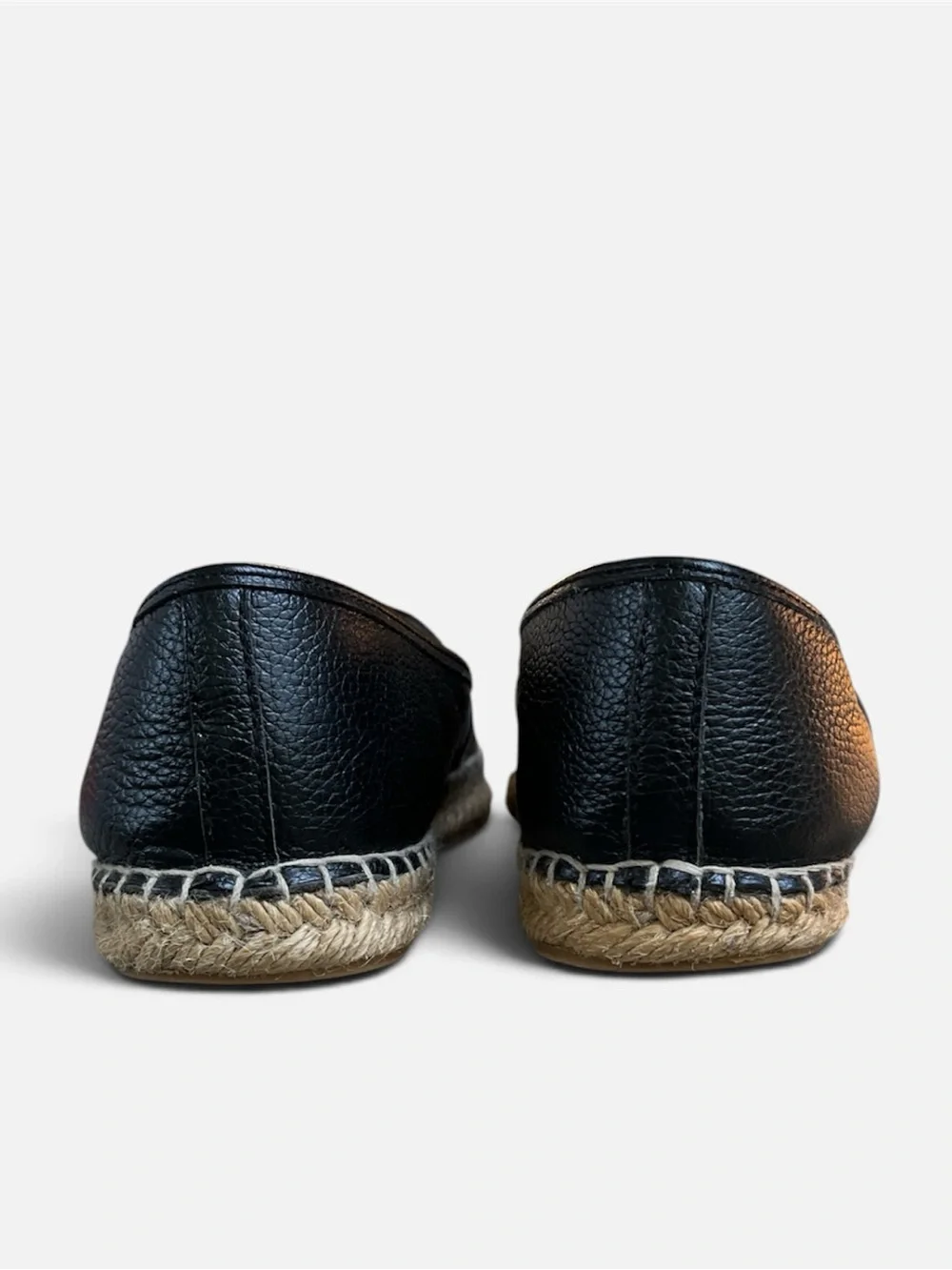 Brighton Jett Leather Studded Espadrille Moccasin Flat in Black Size 6